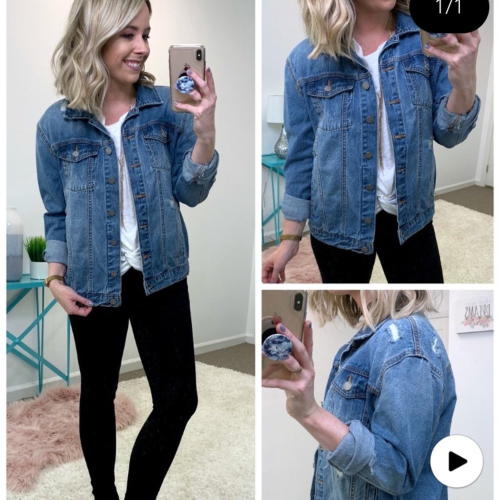 Distressed Denim Jacket (new without tags)